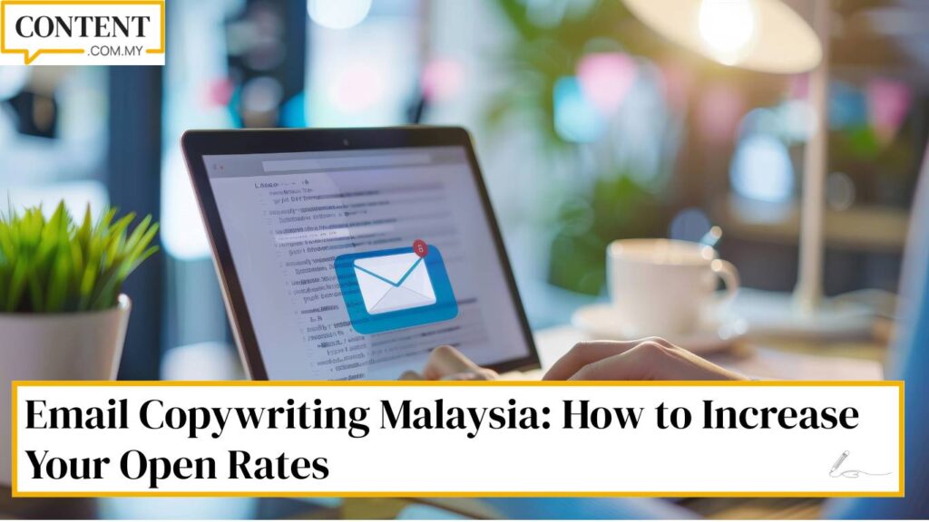 woman with laptop writing email at a malaysian cafe