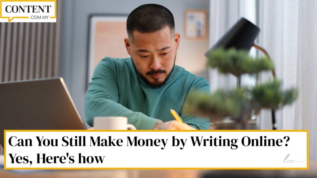 Asian man make money by writing online